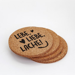 4er Set Untersetzer "Lebe,...